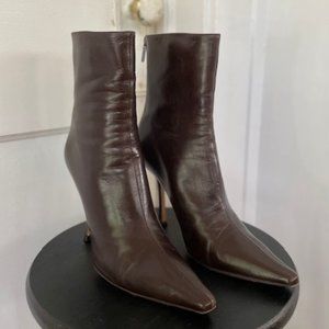 Jimmy Choo brown stiletto boots with pointed toe 39